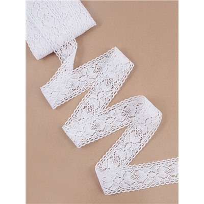 Кружево вязаное, 55 мм, 15±1 м, белое