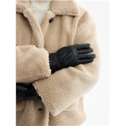 Перчатки женские, безразмерные, с утеплителем, цвет чёрный