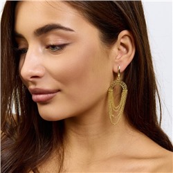 Серьги длинные висячие ювелирная бижутерия Итальянское золото (покрытие желтое 14к) , арт.217.434