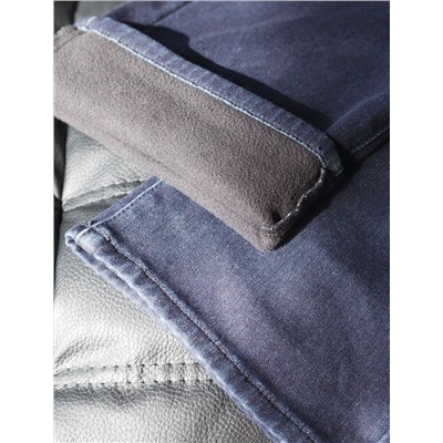 Джинсы утепленные прямые из эластичного денима с мягким флисом