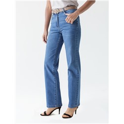 Джинсы классические с декоративной стиркой из эластичного денима