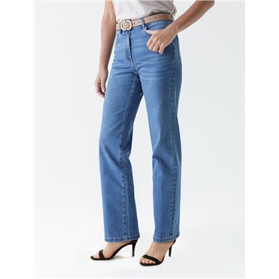 Джинсы классические с декоративной стиркой из эластичного денима