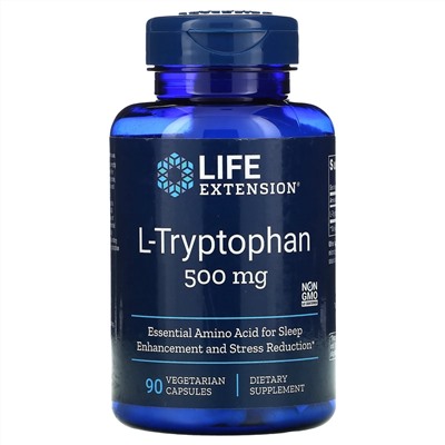 Life Extension, L-Tryptophan, 500 mg, 90 Vegetarian Capsules