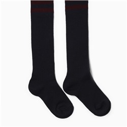 Колготки детские, цвет белый-синий, бордовые полоски, рост 116-122 см