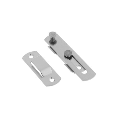 Шпингалет накладной ТУНДРА, прямой, 100 мм, цвет хром