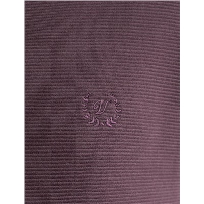 Лонгслив из мягкого фактурного трикотажа с плетеным воротником поло на пуговицах