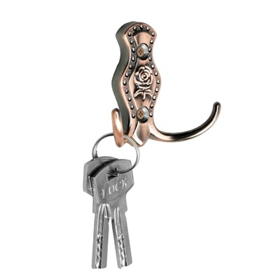 Крючок мебельный ТУНДРА TKd=023, двухрожковый, медь