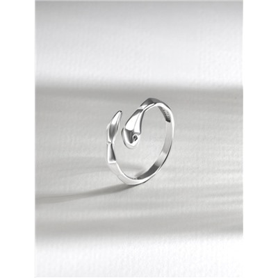 Кольцо разъемное из серебра родированное - Змея К5392р