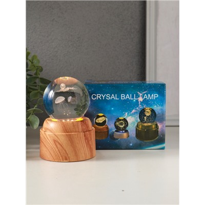 Световая фигурка стекло «Шар. Голограмма: Медузы», 6×LED, d=6 см, крутится, USB, 7×7×10 см