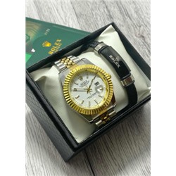 Подарочный набор для мужчины часы и браслет + коробка #22853463
