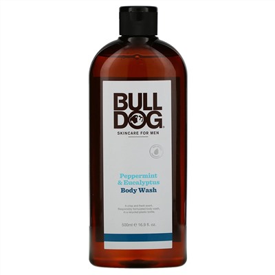 Bulldog Skincare For Men, Body Wash, Peppermint & Eucalyptus, 16.9 fl oz (500 ml)