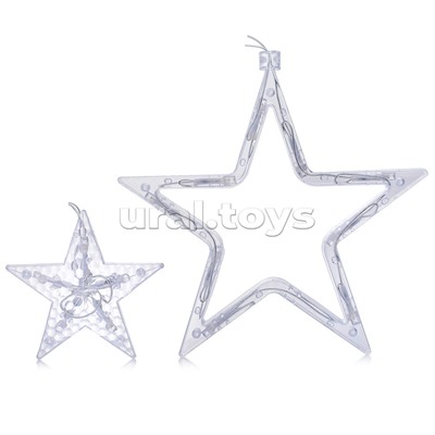 Электрогирлянда-занавес светодиодная "Звездочки", цветная