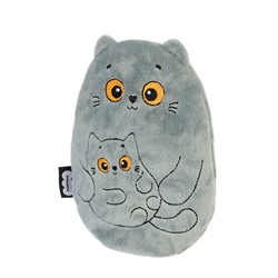 Мягкая игрушка - грелка «Кошка с котёнком», с вишнёвыми косточками, 17 см