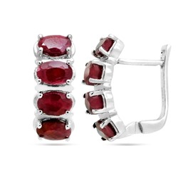 Серьги из серебра рубин корунд, Киноа