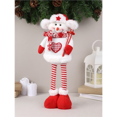 Новогоднее украшение Снеговик на телескопических ножках 32/44 см / NA110 /уп 60/