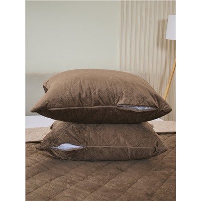 Набор покрывало и чехлы на подушку - Кристалл, цвет коричневый