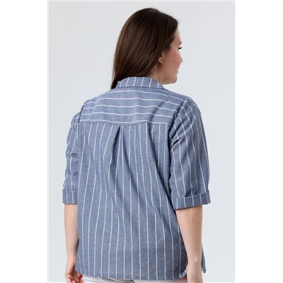 Блузка  2304/01/Синий, белый