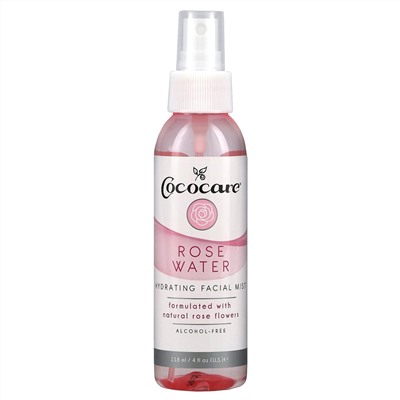 Cococare, Rose Water, Hydrating Facial Mist, Alcohol-Free, 4 fl oz (118 ml)