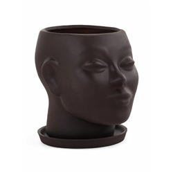 Декоративный горшок «Голова» коричневый, 1.3 л, 16×14×15 см