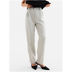 Брюки женские с защипами MINAKU: Modern classic, серые, размер 46