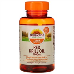 Sundown Naturals, Масло красного криля, 1000 мг, 60 мягких таблеток