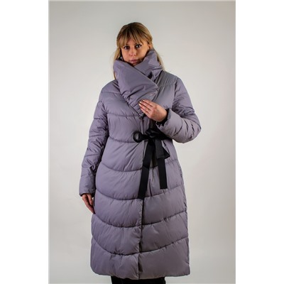 Стеганое пальто с бантом арт.817