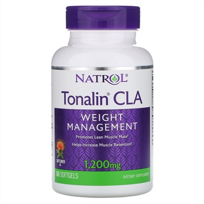 Natrol, Tonalin CLA, конъюгированная линолевая кислота (КЛК), 1200 мг, 60 мягких таблеток