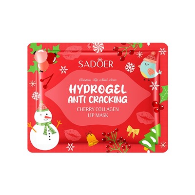 Коллагеновая маска-патч для губ с экстрактом Вишни Sadoer, серия "Новый Год"