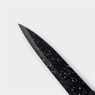 Нож с антиналипающим покрытием Доляна «Зефир», универсальный, лезвие 12.5 см, чёрный