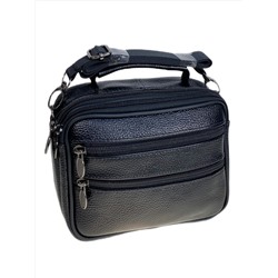 Сумка мужская из натуральной кожи, цвет черный