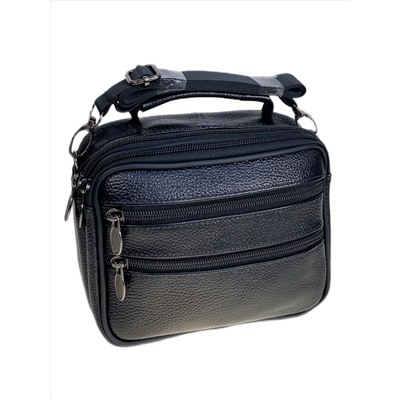 Сумка мужская из натуральной кожи, цвет черный