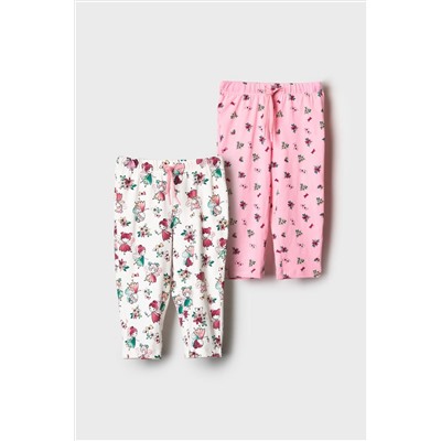 Брюки детские трикотажные для девочек, 2 пары в комплекте PLAYTODAY, 1240072