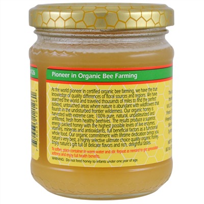 Y.S. Eco Bee Farms, 100 % сертифицированный органический сырой мед, 226 г (8,0 унций)