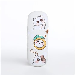 Футляр для очков на хлопушке, длина 16 см, бежевый