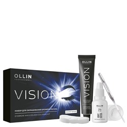 OLLIN VISION НАБОР для окрашивания бровей и ресниц (Иссиня-черный) 20 мл