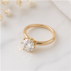 Кольцо 17 р коллекция "Xuping" покрытие позолота, вставка: фианит, цвет: прозрачный, арт.101.295-17