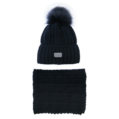 Комплект трикотажный для мальчиков: шапка, снуд