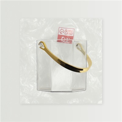 Подставка для косметики CLEAN GOLD, с ручкой, d=12.5×12 см, цвет прозрачный, золотистый