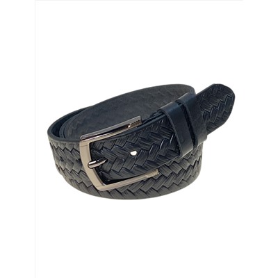 Ремень мужской из натуральной кожи, цвет черный