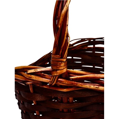 Корзина плетёная для хранения, лоза, тёмно-коричневая, набор 3 шт.