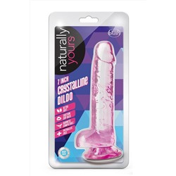 Розовый фаллоимитатор 7 Inch Crystalline Dildo - 17,7 см.