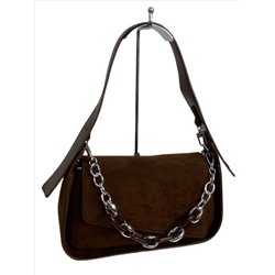 Женская сумка из искусственной замши, цвет шоколад