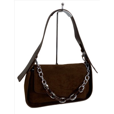 Женская сумка из искусственной замши, цвет шоколад