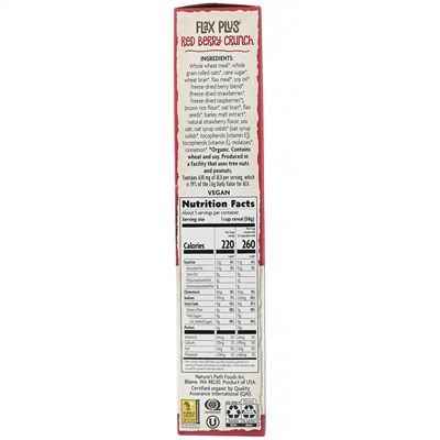 Nature's Path, Flax Plus, органические хлопья с красными ягодами, 300 г (10,6 унции)