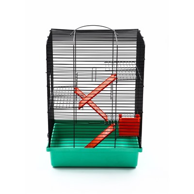 Клетка для грызунов «Мини», 29×25×40 см, трехъярусная, цвет микс