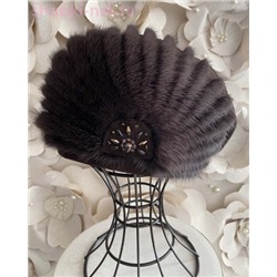 Вера замша мех.норка Берет женский флис (56-58)