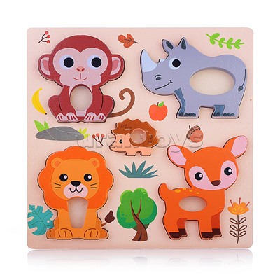 Пазл-вкладыш "В мире животных"