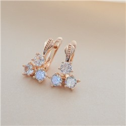 Серьги ювелирная бижутерия коллекция "Дубай", покрытие позолота, вставка: фианиты, цвет: прозрачный, арт.213.552