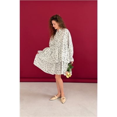 Платье  PUFF059/07/Белый, черный