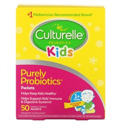 Culturelle, Kids, чистые пробиотики, от 1 года, без ароматизаторов, 50 порционных пакетиков